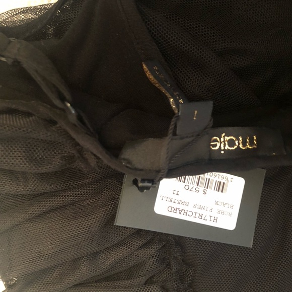 Maje Ruffle Dress in black size 1 with tag - Picture 4 of 4